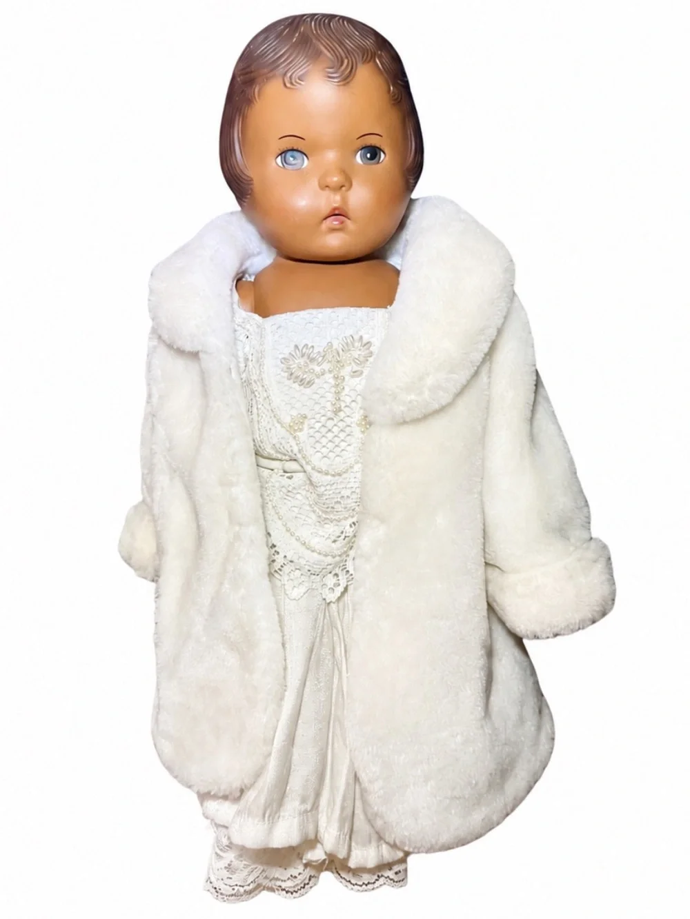 Vintage 1991 Daisy Kingdom 18” Victorian Lace Doll Pink Dress Bonnet Collectible